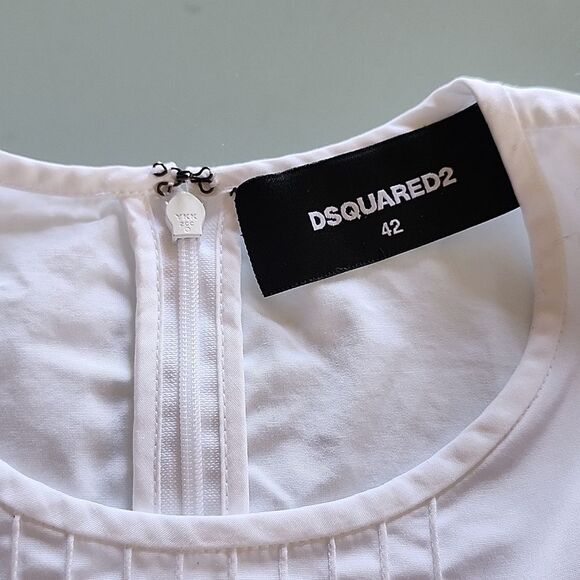 DSQUARED2 Cotton Blouse with Tie - Picture 11 of 12